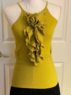Adrienne Vittadini Knit Ruffled Halter